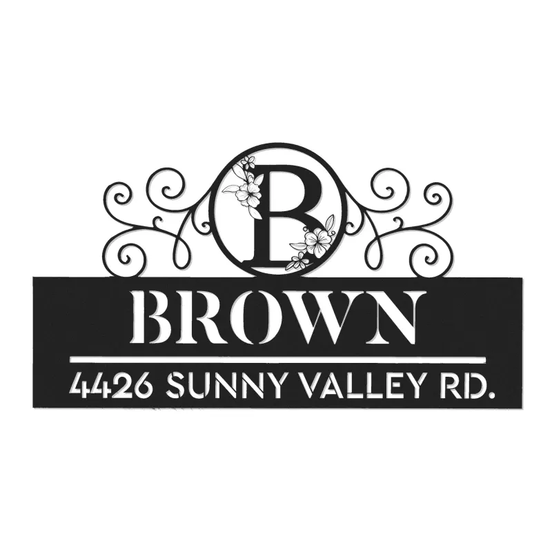 Custom Metal Monogram Letters family name Metal Address Sign House number Hanging Address Plaque Yard Sign Outdoor decor S35