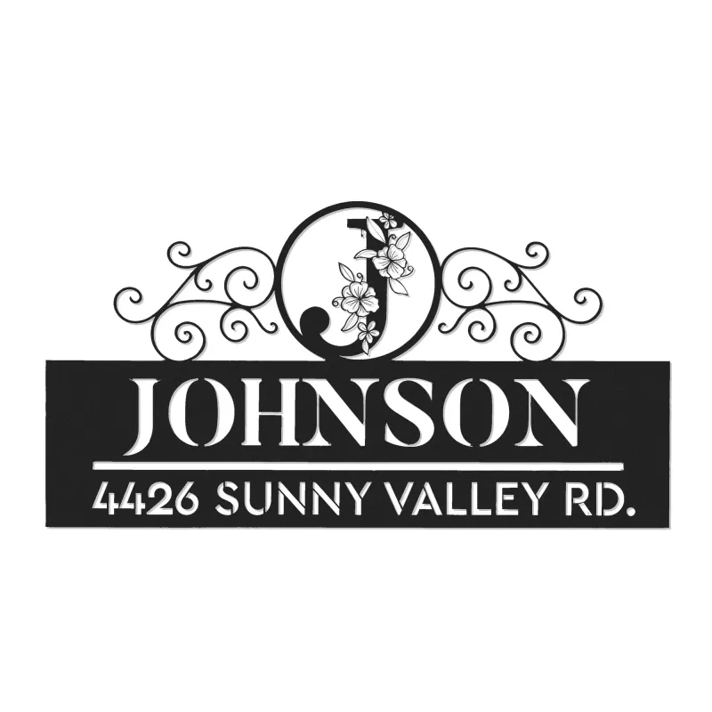 Custom Metal Monogram Letters family name Metal Address Sign House number Hanging Address Plaque Yard Sign Outdoor decor S45