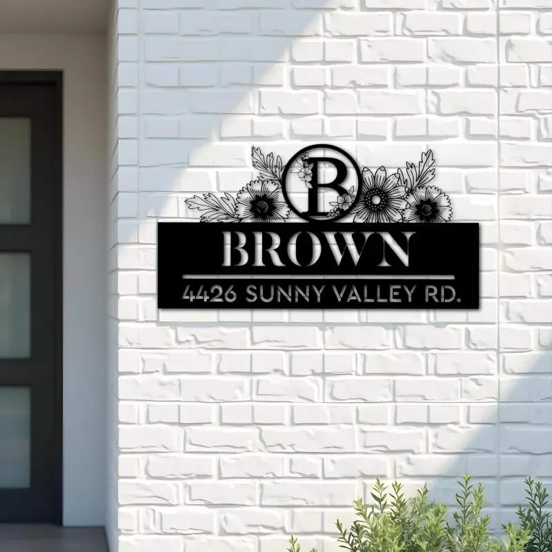 Custom Metal Monogram Letters family name Metal Address Sign House number Hanging Address Plaque Yard Sign Outdoor decor S31