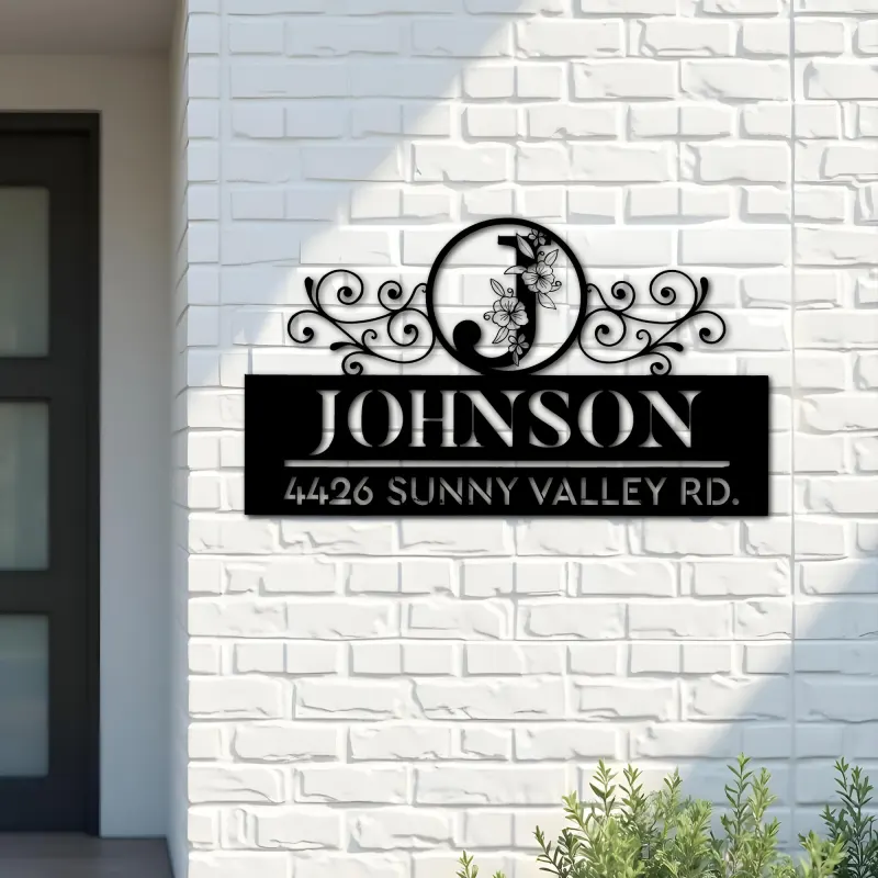 Custom Metal Monogram Letters family name Metal Address Sign House number Hanging Address Plaque Yard Sign Outdoor decor S37