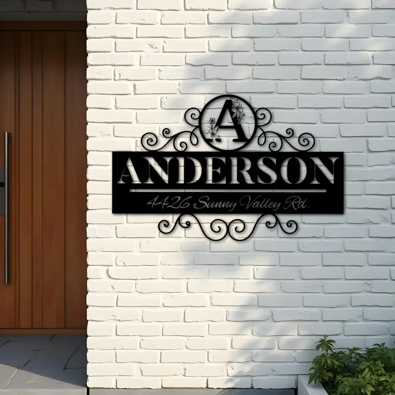Custom Metal Monogram Letters family name Metal Address Sign House number Hanging Address Plaque Yard Sign Outdoor decor S3