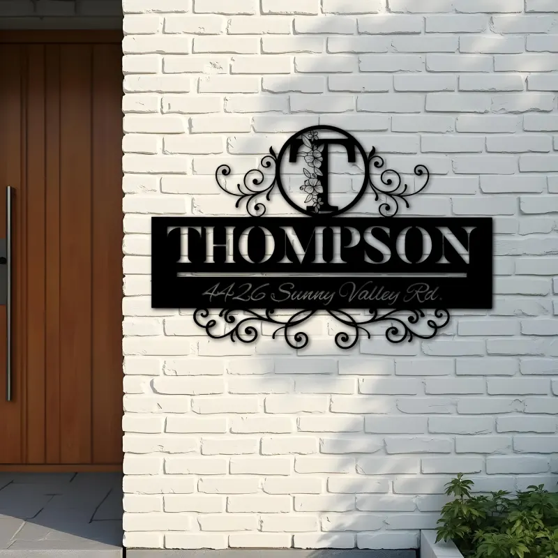 Custom Metal Monogram Letters family name Metal Address Sign House number Hanging Address Plaque Yard Sign Outdoor decor S5