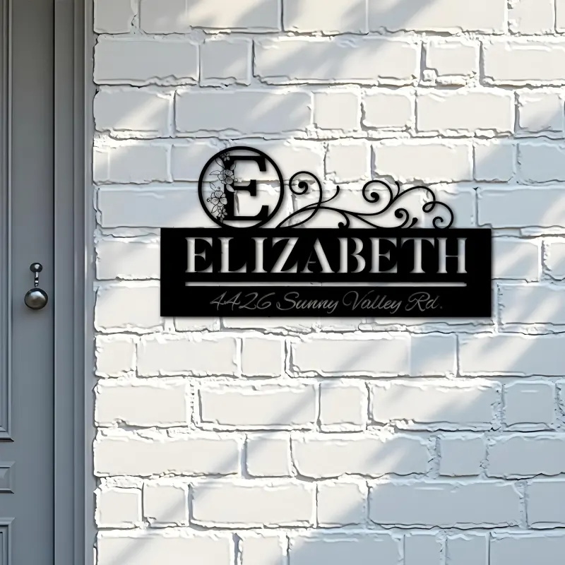 Custom Metal Monogram Letters family name Metal Address Sign House number Hanging Address Plaque Yard Sign Outdoor decor S17