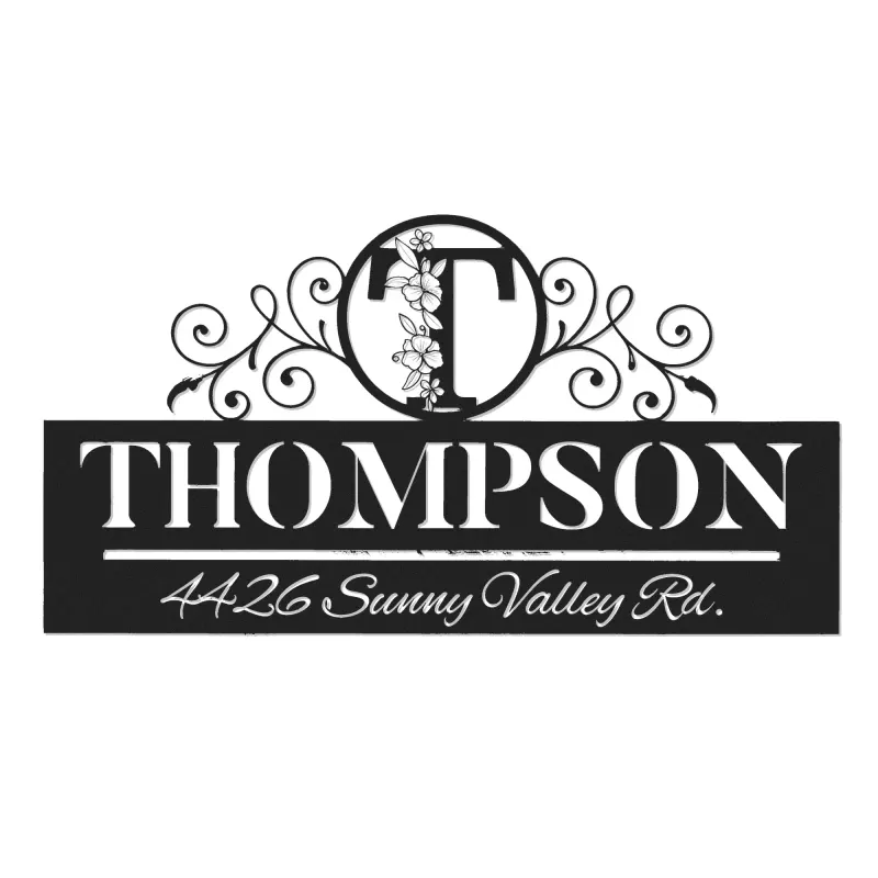 Custom Metal Monogram Letters family name Metal Address Sign House number Hanging Address Plaque Yard Sign Outdoor decor S9