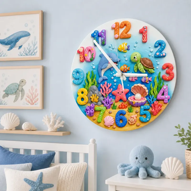 Under The Sea Marine Kids Room Wall Clock