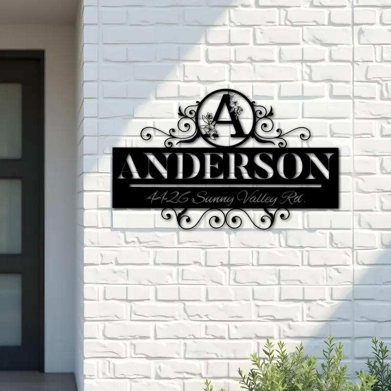 Custom Metal Monogram Letters family name Metal Address Sign House number Hanging Address Plaque Yard Sign Outdoor decor S6