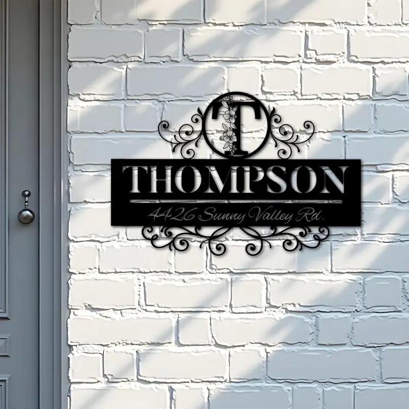 Custom Metal Monogram Letters family name Metal Address Sign House number Hanging Address Plaque Yard Sign Outdoor decor S5