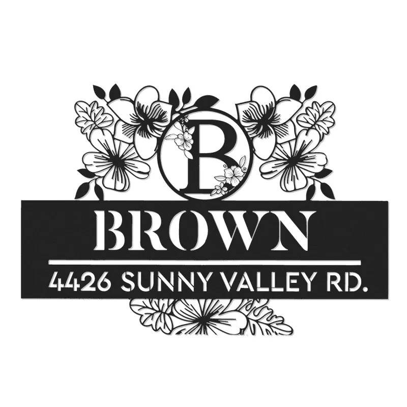 Custom Metal Monogram Letters family name Metal Address Sign House number Hanging Address Plaque Yard Sign Outdoor decor S25