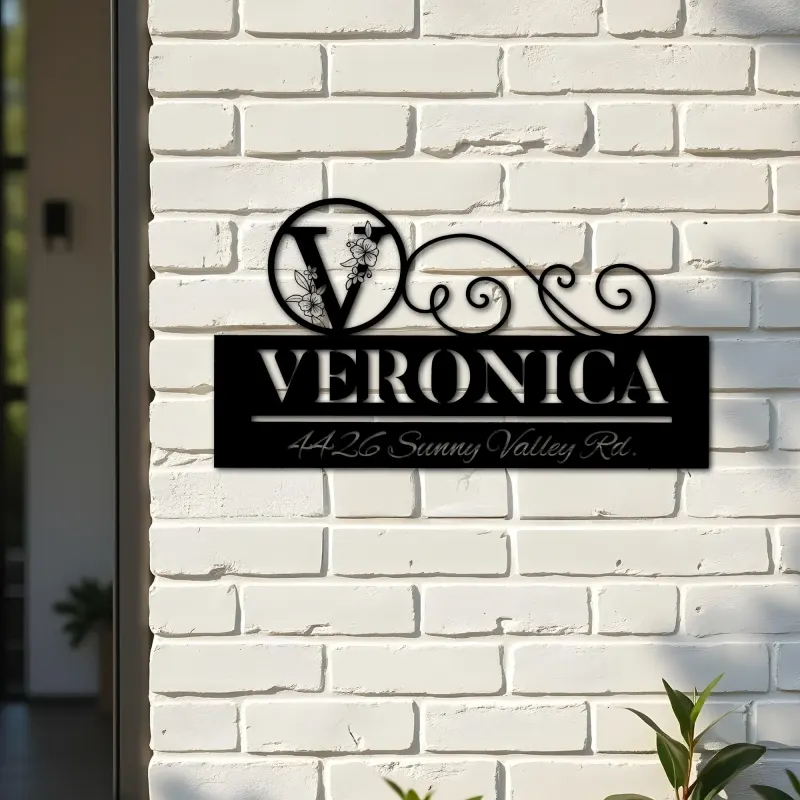 Custom Metal Monogram Letters family name Metal Address Sign House number Hanging Address Plaque Yard Sign Outdoor decor S16