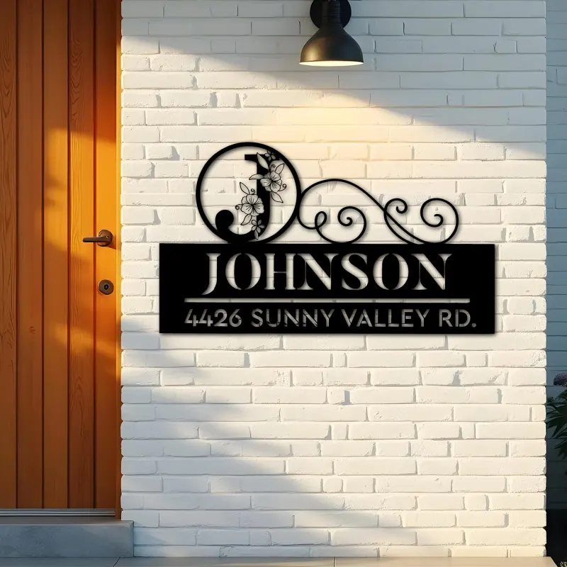 Custom Metal Monogram Letters family name Metal Address Sign House number Hanging Address Plaque Yard Sign Outdoor decor S21