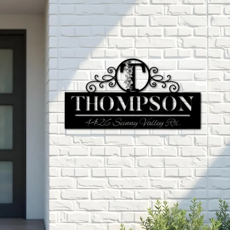 Custom Metal Monogram Letters family name Metal Address Sign House number Hanging Address Plaque Yard Sign Outdoor decor S2