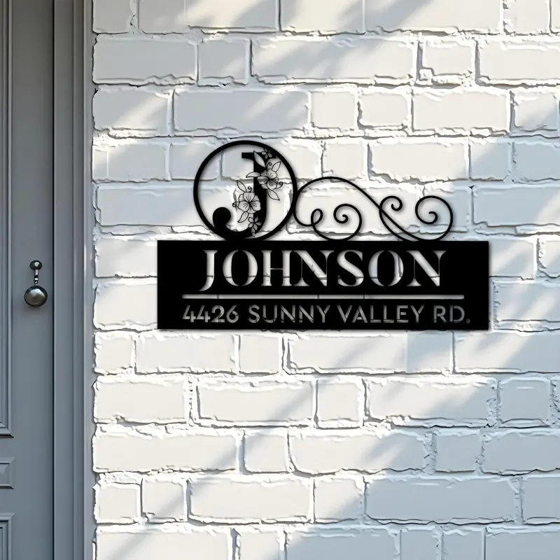 Custom Metal Monogram Letters family name Metal Address Sign House number Hanging Address Plaque Yard Sign Outdoor decor S21