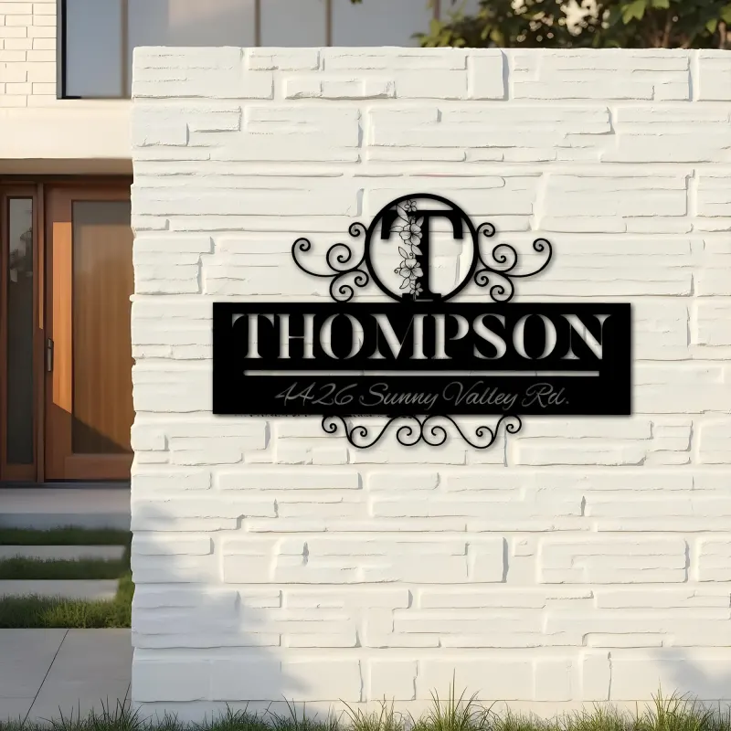 Custom Metal Monogram Letters family name Metal Address Sign House number Hanging Address Plaque Yard Sign Outdoor decor S8