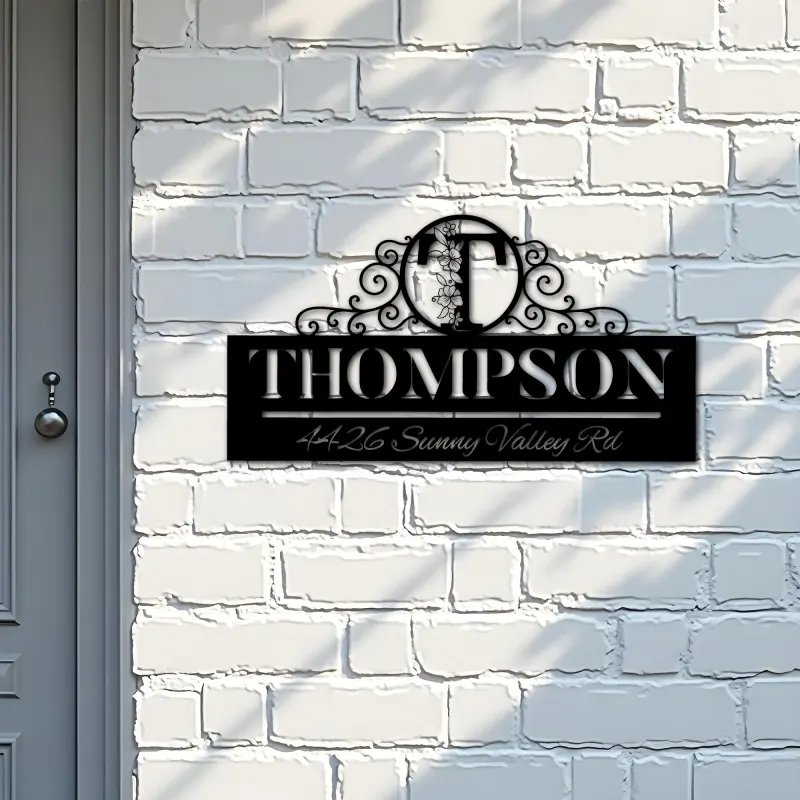 Custom Metal Monogram Letters family name Metal Address Sign House number Hanging Address Plaque Yard Sign Outdoor decor S4