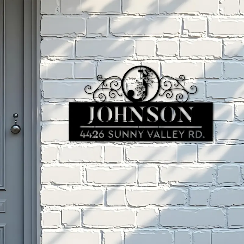 Custom Metal Monogram Letters family name Metal Address Sign House number Hanging Address Plaque Yard Sign Outdoor decor S45