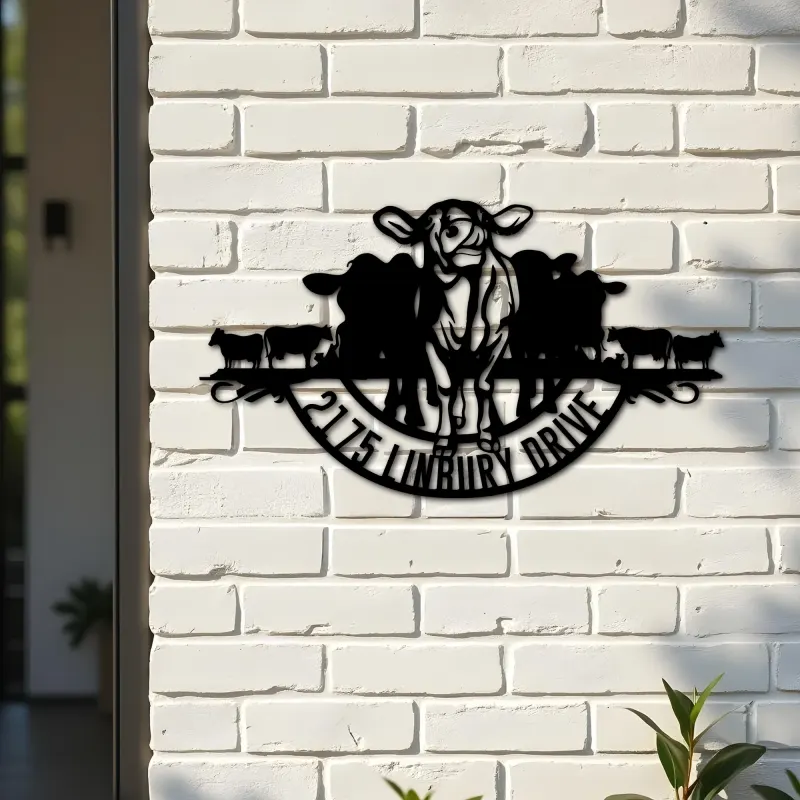 Custom Metal Farm ranch Metal Address Sign, House number, Outdoor Number Signage, Yard Sign Address Plate