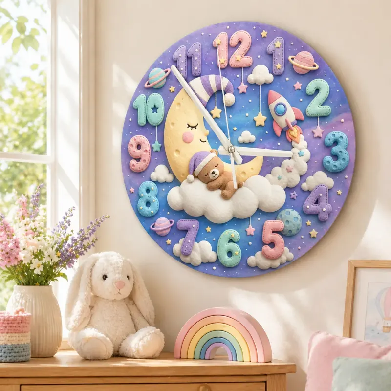 Dreamy Moon & Rocket Nursery Decor