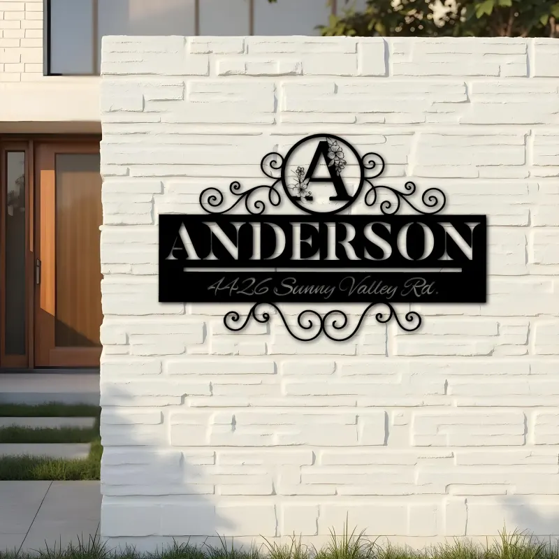 Custom Metal Monogram Letters family name Metal Address Sign House number Hanging Address Plaque Yard Sign Outdoor decor S3
