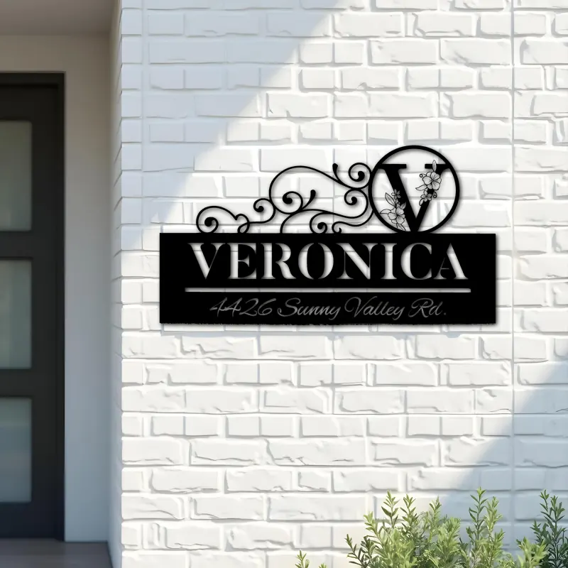 Custom Metal Monogram Letters family name Metal Address Sign House number Hanging Address Plaque Yard Sign Outdoor decor S19
