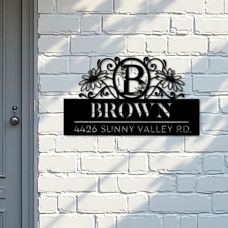 Custom Metal Monogram Letters family name Metal Address Sign House number Hanging Address Plaque Yard Sign Outdoor decor S34