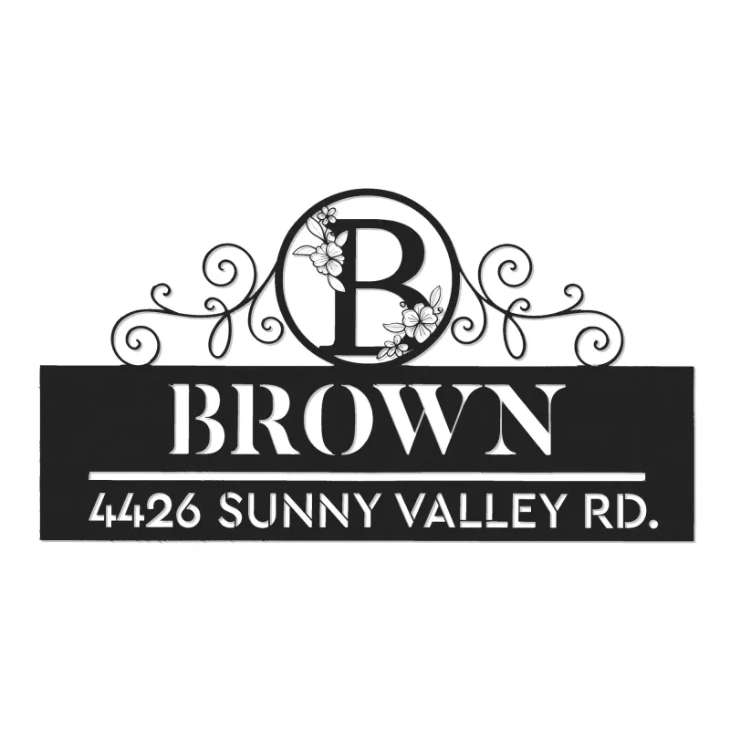Custom Metal Monogram Letters family name Metal Address Sign House number Hanging Address Plaque Yard Sign Outdoor decor S44