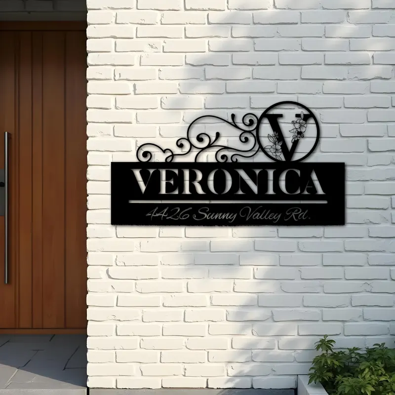 Custom Metal Monogram Letters family name Metal Address Sign House number Hanging Address Plaque Yard Sign Outdoor decor S19
