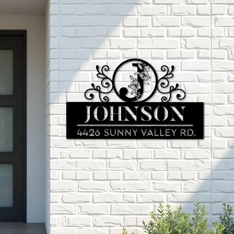 Custom Metal Monogram Letters family name Metal Address Sign House number Hanging Address Plaque Yard Sign Outdoor decor S36