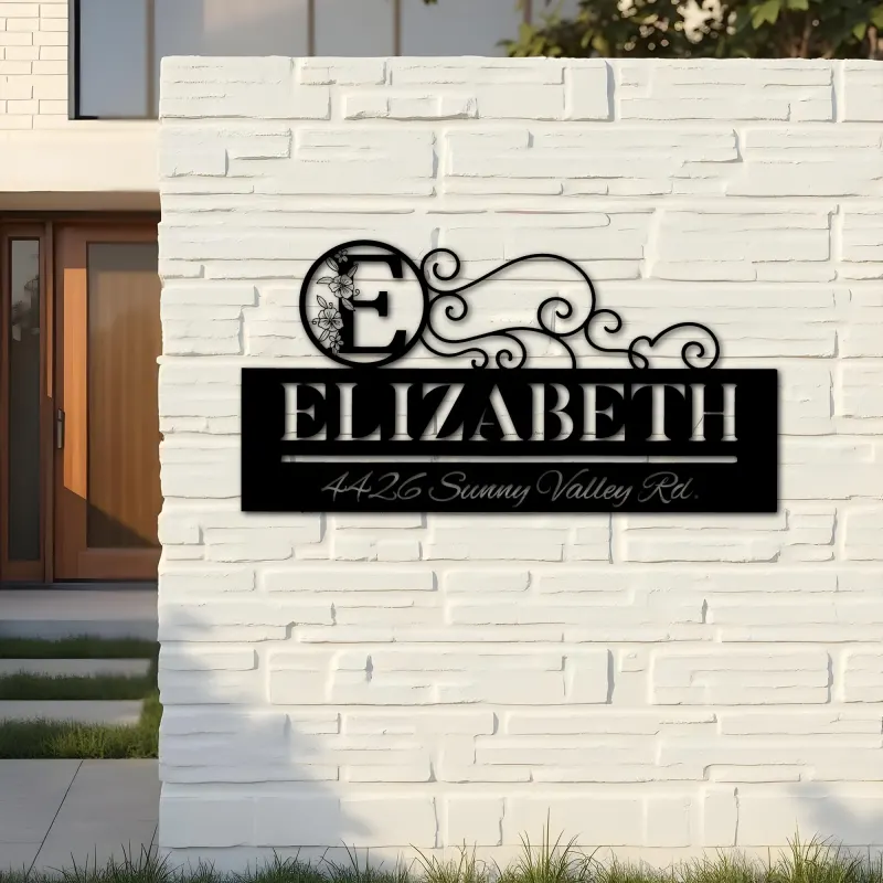 Custom Metal Monogram Letters family name Metal Address Sign House number Hanging Address Plaque Yard Sign Outdoor decor S14