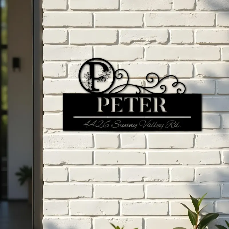 Custom Metal Monogram Letters family name Metal Address Sign House number Hanging Address Plaque Yard Sign Outdoor decor S12