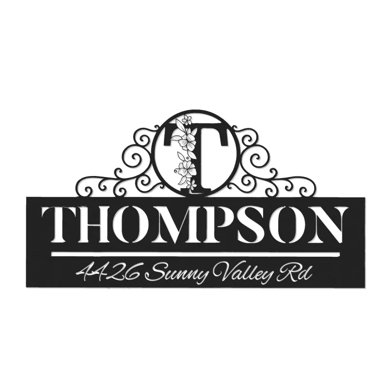 Custom Metal Monogram Letters family name Metal Address Sign House number Hanging Address Plaque Yard Sign Outdoor decor S4