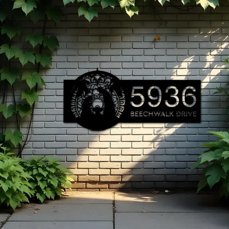 Custom Metal Mandala nativity scene Jesus Christ Metal Address Sign House number Hanging Address Plaque Yard Sign Outdoor