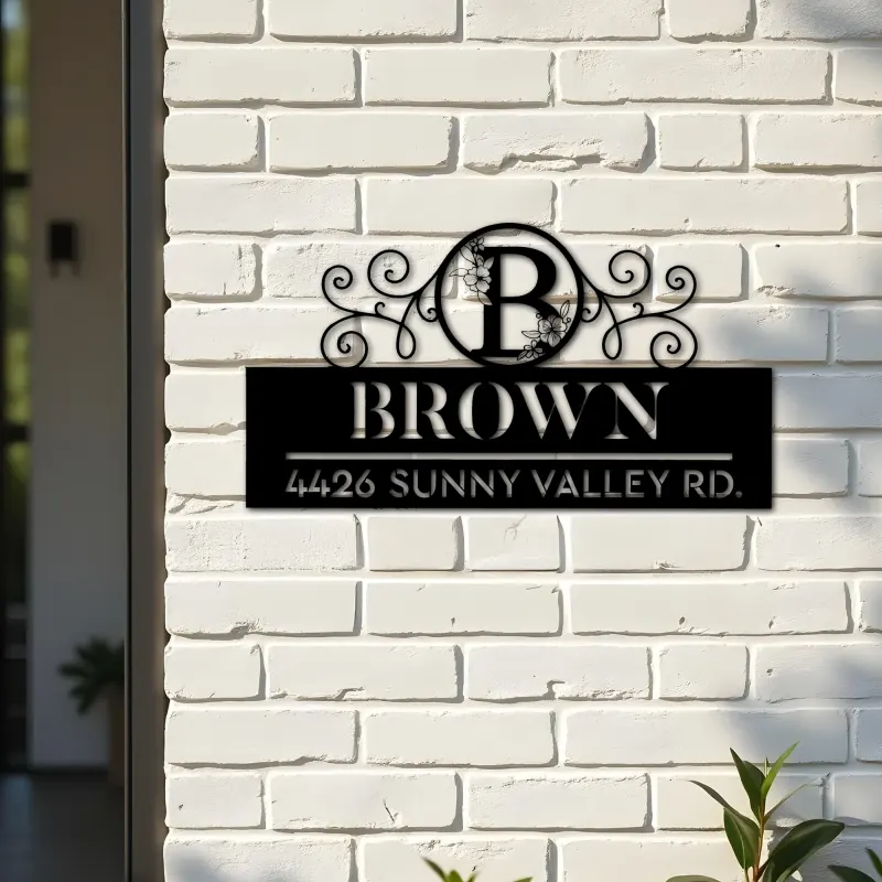 Custom Metal Monogram Letters family name Metal Address Sign House number Hanging Address Plaque Yard Sign Outdoor decor S35