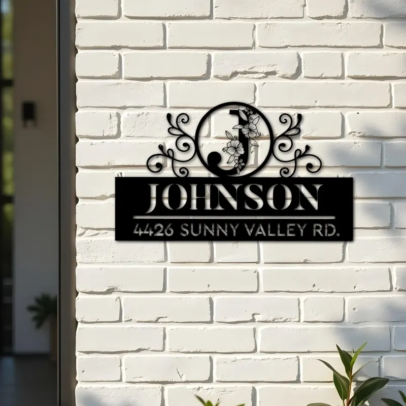 Custom Metal Monogram Letters family name Metal Address Sign House number Hanging Address Plaque Yard Sign Outdoor decor S36