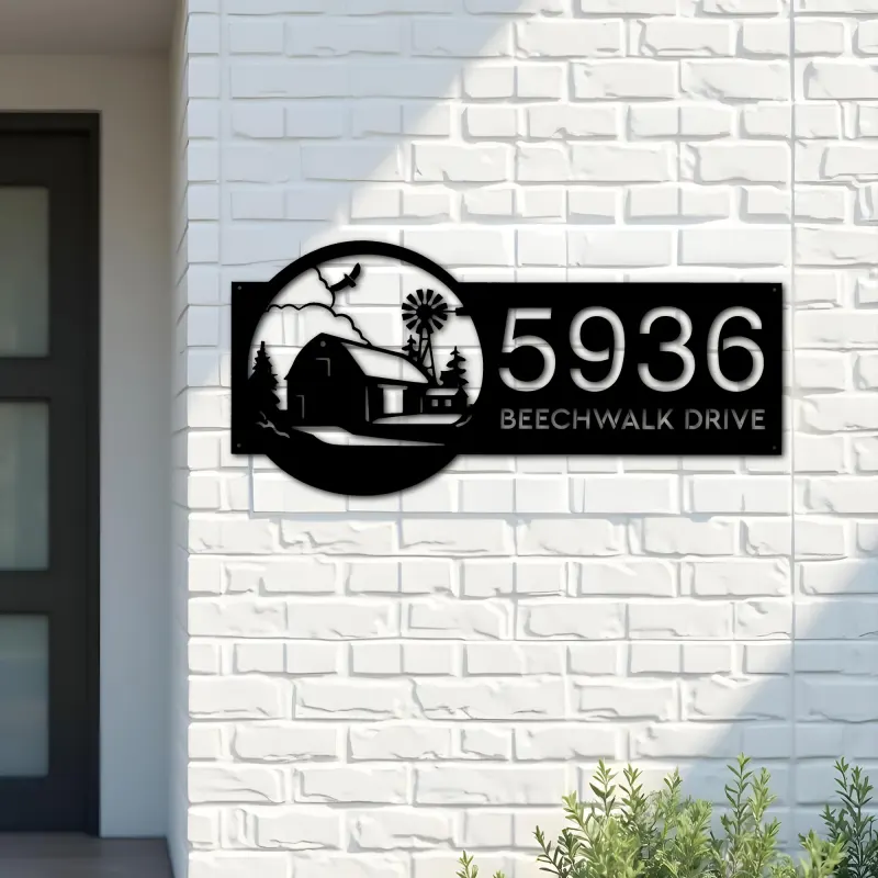 Custom Metal Farmhouse ranch Metal Address Sign, House number, Outdoor Number Signage, Yard Sign Address Plate