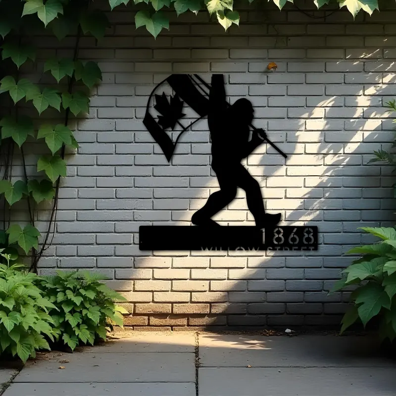 Custom Metal Bigfoot Sasquatch With Canada Flag Metal Address Sign Custom Hanging Address Plaque Yard Sign Outdoor Sign