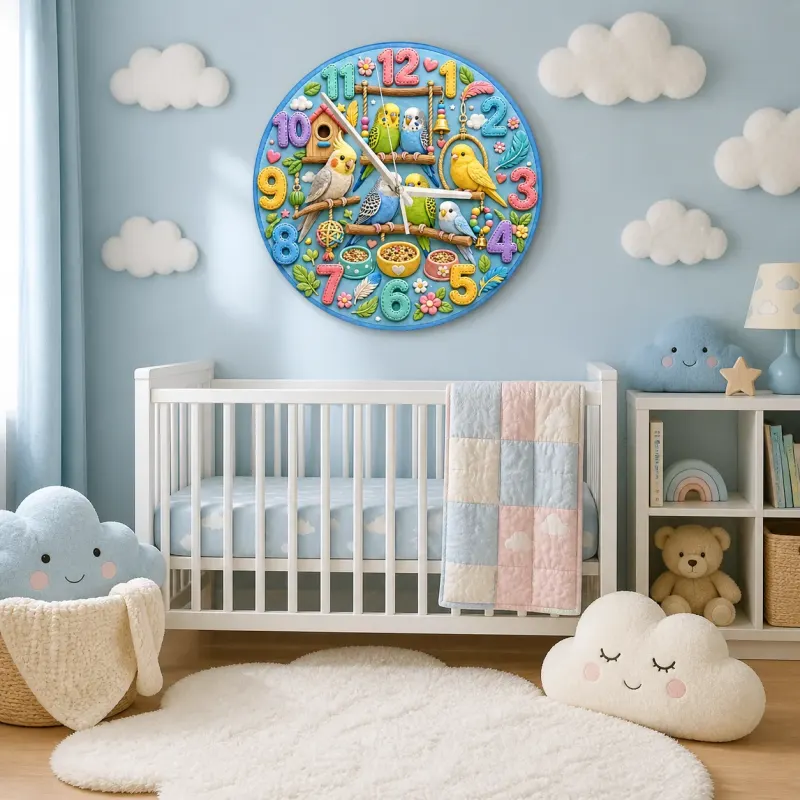 Colorful Birdhouse Nursery Room Decor