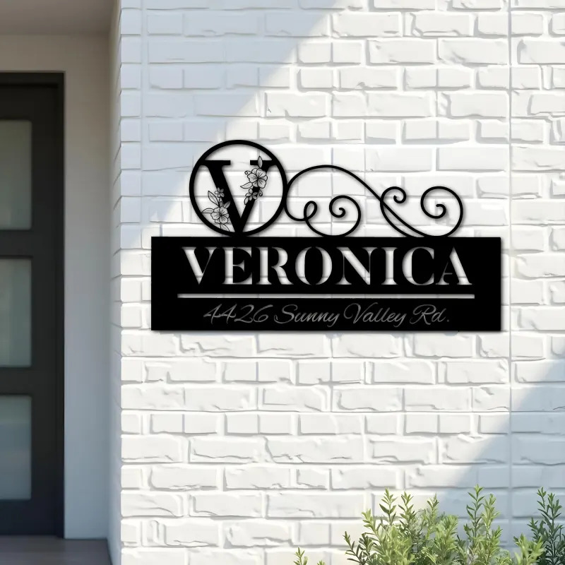 Custom Metal Monogram Letters family name Metal Address Sign House number Hanging Address Plaque Yard Sign Outdoor decor S16
