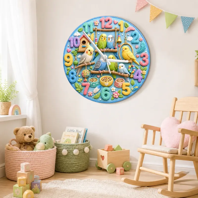 Colorful Birdhouse Nursery Room Decor