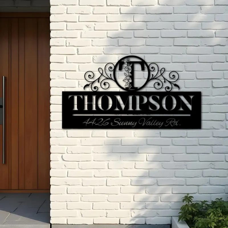 Custom Metal Monogram Letters family name Metal Address Sign House number Hanging Address Plaque Yard Sign Outdoor decor S9