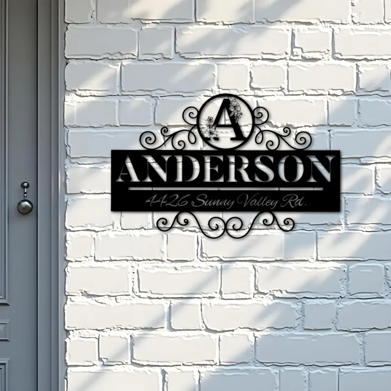 Custom Metal Monogram Letters family name Metal Address Sign House number Hanging Address Plaque Yard Sign Outdoor decor S3