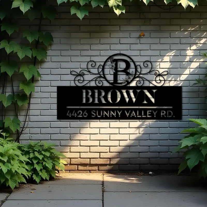 Custom Metal Monogram Letters family name Metal Address Sign House number Hanging Address Plaque Yard Sign Outdoor decor S43