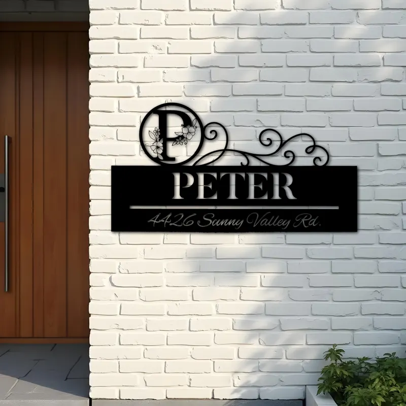 Custom Metal Monogram Letters family name Metal Address Sign House number Hanging Address Plaque Yard Sign Outdoor decor S12
