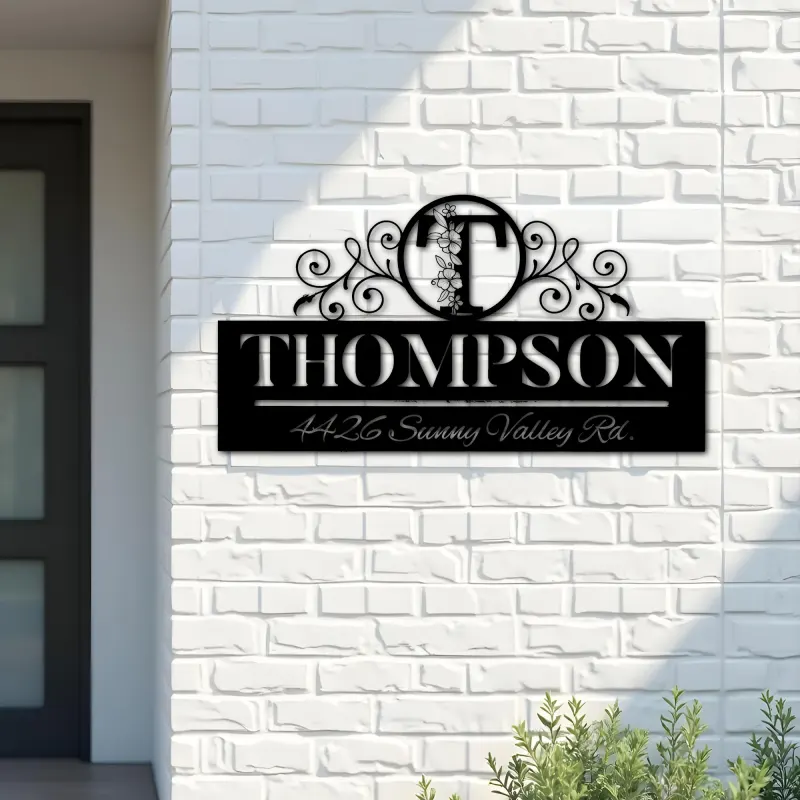 Custom Metal Monogram Letters family name Metal Address Sign House number Hanging Address Plaque Yard Sign Outdoor decor S9