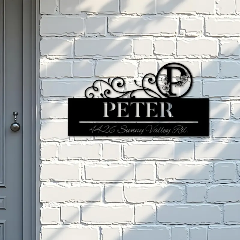 Custom Metal Monogram Letters family name Metal Address Sign House number Hanging Address Plaque Yard Sign Outdoor decor S11