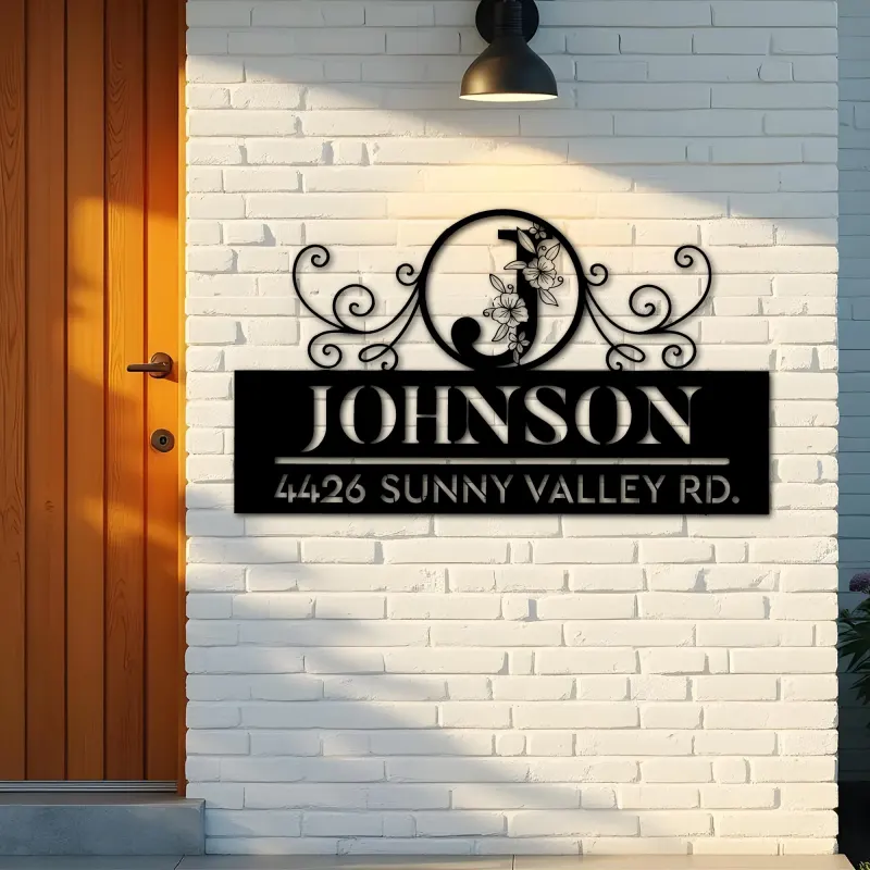 Custom Metal Monogram Letters family name Metal Address Sign House number Hanging Address Plaque Yard Sign Outdoor decor S46