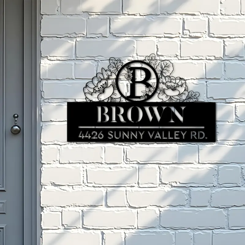 Custom Metal Monogram Letters family name Metal Address Sign House number Hanging Address Plaque Yard Sign Outdoor decor S32