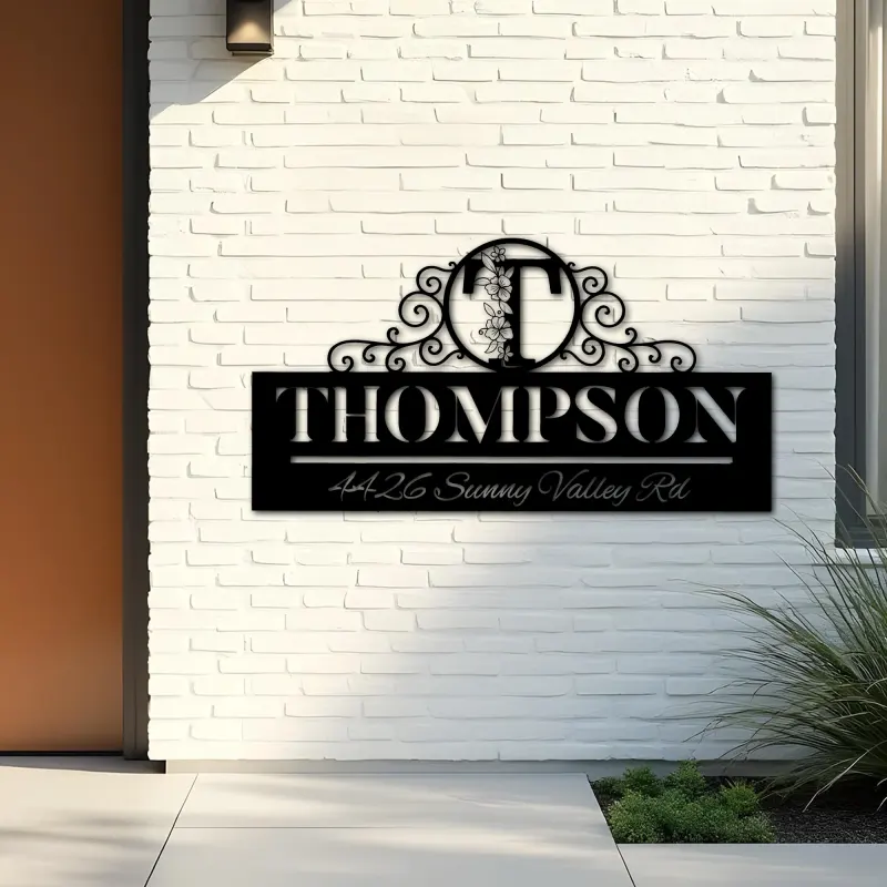 Custom Metal Monogram Letters family name Metal Address Sign House number Hanging Address Plaque Yard Sign Outdoor decor S4
