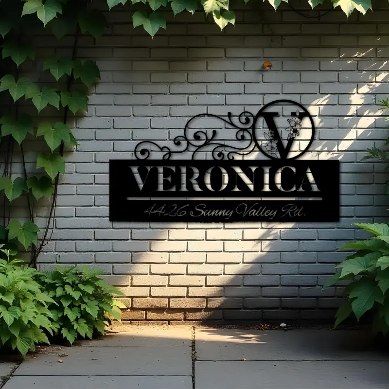 Custom Metal Monogram Letters family name Metal Address Sign House number Hanging Address Plaque Yard Sign Outdoor decor S19