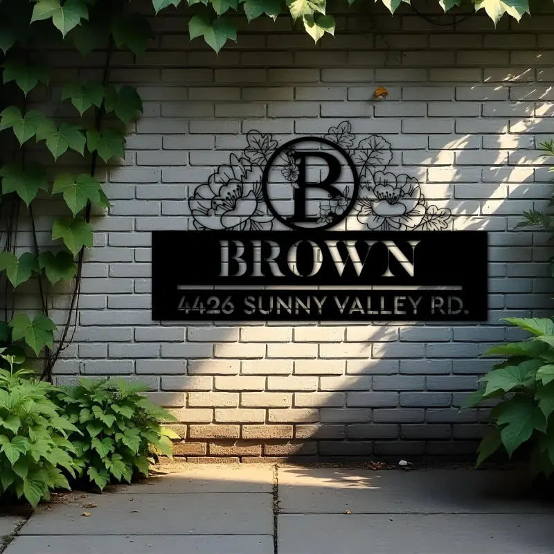 Custom Metal Monogram Letters family name Metal Address Sign House number Hanging Address Plaque Yard Sign Outdoor decor S32