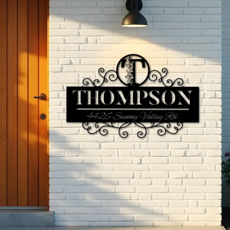 Custom Metal Monogram Letters family name Metal Address Sign House number Hanging Address Plaque Yard Sign Outdoor decor S10